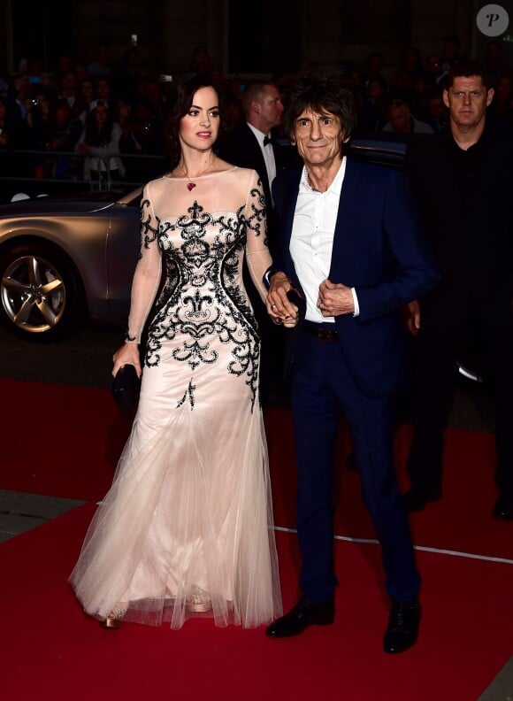 Ronnie Wood et Sally Humphreys lors de la cérémonie des 2015 GQ Men of the Year Awards à la Royal Opera House de Londres, le 8 septembre 2015