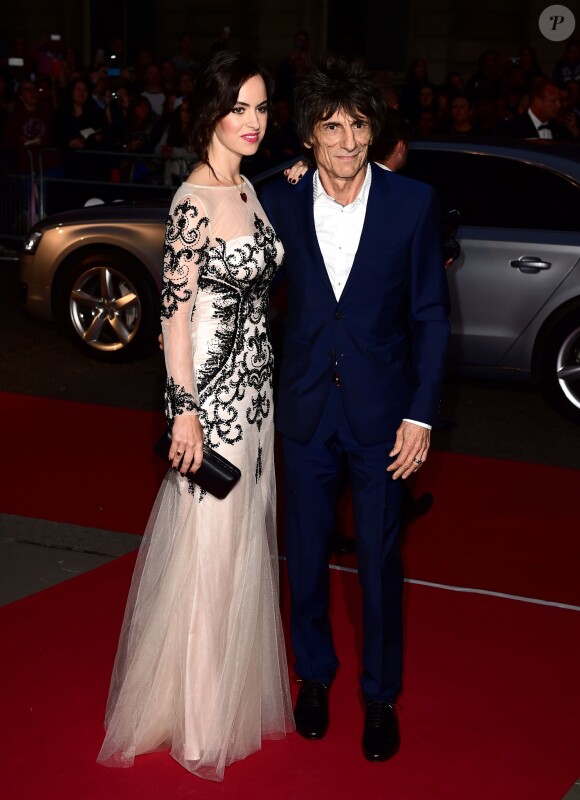 Ronnie Wood et Sally Humphreys lors de la cérémonie des 2015 GQ Men of the Year Awards à la Royal Opera House de Londres, le 8 septembre 2015