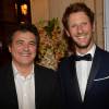 Patrick Pelloux, Romain Grosjean lors du gala de charité au profit de l'association "Enfance et Cancer" à l'hôtel InterContinental de Paris, le 9 septembre 2015