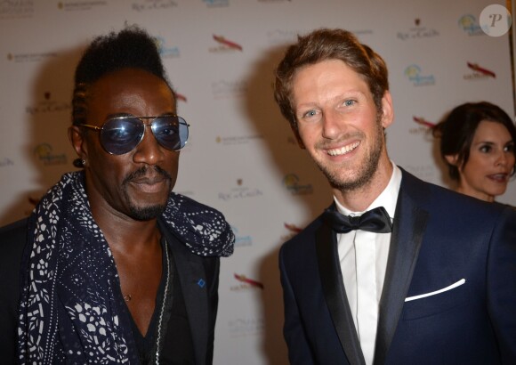 Marco Prince et Romain Grosjean lors du gala de charité au profit de l'association "Enfance et Cancer" à l'hôtel InterContinental de Paris, le 9 septembre 2015