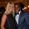 Rio Mavuba et sa femme Elodie lors du gala de charité au profit de l'association "Enfance et Cancer" à l'hôtel InterContinental de Paris, le 9 septembre 2015