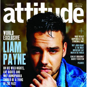 Liam Payne en couverture du magazine Attitude en kiosques le 16 septembre 2015
