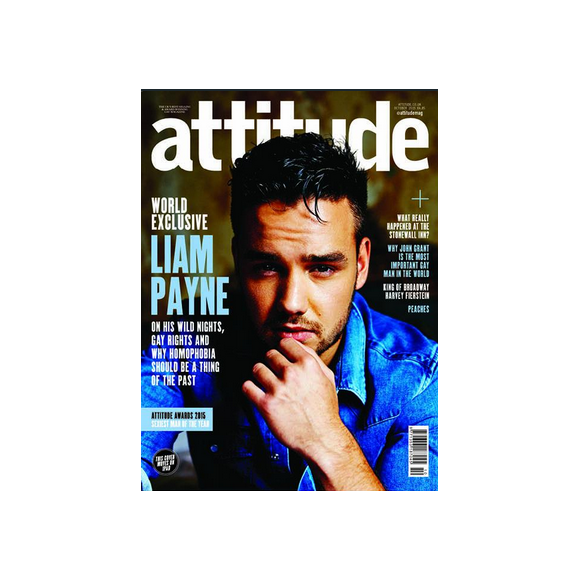 Liam Payne en couverture du magazine Attitude en kiosques le 16 septembre 2015