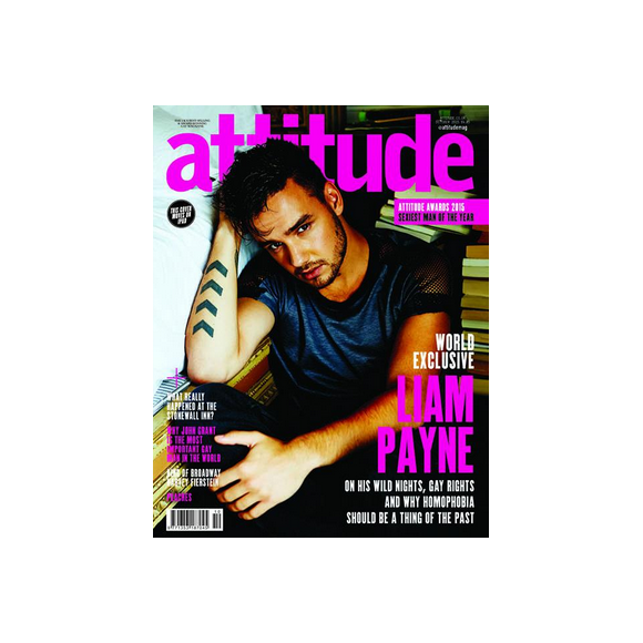 Liam Payne en couverture du magazine Attitude en kiosques le 16 septembre 2015