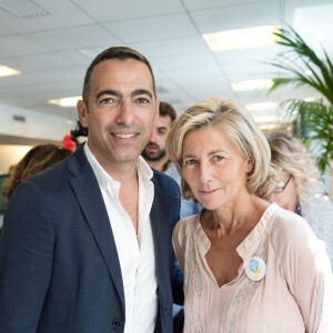 Youri Djorkaeff et Claire Chazal, à la 11e édition du "BGC Charity Day" à Paris le 11 septembre 2015.