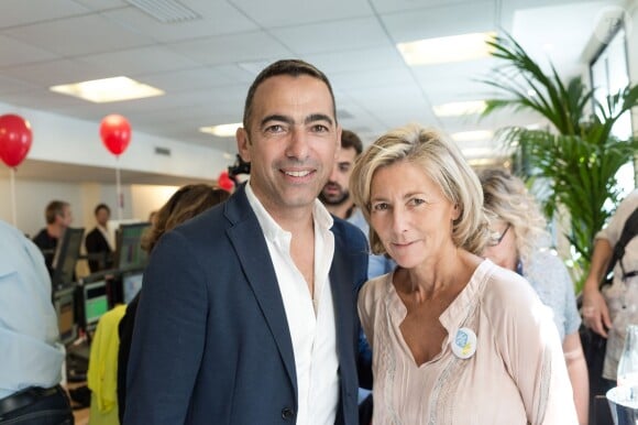 Youri Djorkaeff et Claire Chazal, à la 11e édition du "BGC Charity Day" à Paris le 11 septembre 2015.