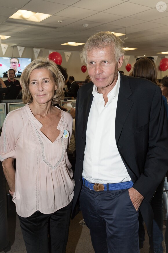 Patrick Poivre d'Arvor et Claire Chazal, à la 11e édition du "BGC Charity Day" à Paris le 11 septembre 2015.