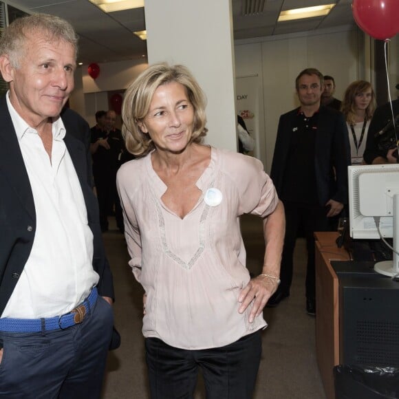 Patrick Poivre d'Arvor et Claire Chazal, à la 11e édition du "BGC Charity Day" à Paris le 11 septembre 2015.