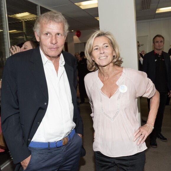 Patrick Poivre d'Arvor et Claire Chazal, à la 11e édition du "BGC Charity Day" à Paris le 11 septembre 2015.