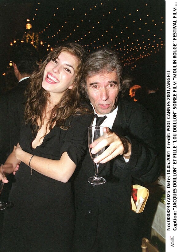 Jacques Doillon et sa fille Lou - Soirée du film Moulin Rouge au Festival de Cannes 2001