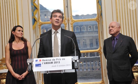 Aurelie Filippetti et Arnaud Montebourg en octobre 2013 à Paris lors de la remise du prix de l'Andam au ministère de la Culture. Ils ont accueilli en septembre 2015 une petite fille, Jeanne.