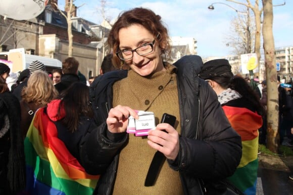 Corinne Masiero - Manifestation en faveur du mariage pour tous à Paris. Le 27 janvier 2013