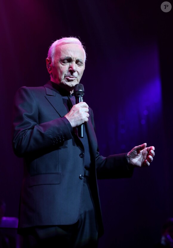 Charles Aznavour - Première représentation de son spectacle au Palais des Sports à Paris le 15 septembre 2015.