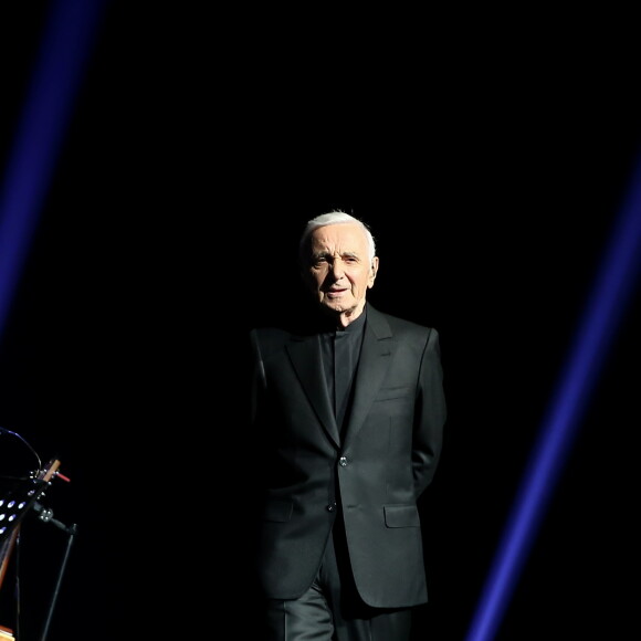 Charles Aznavour - Première représentation de son spectacle au Palais des Sports à Paris le 15 septembre 2015.