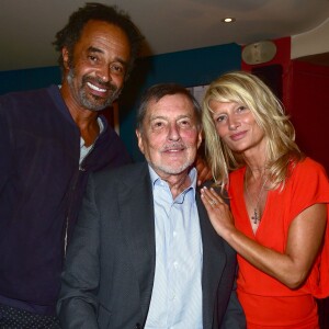 Exclusif - Yannick Noah, Jean-Claude Camus et sa fille Isabelle Camus-Noah - Première de la pièce "Irma la douce" au Théâtre de la Porte-Saint-Martin à Paris le 15 septembre 2015.