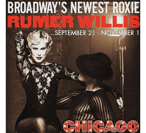 Rumer Willis incarne Roxie Hart dans la comédie musicale Chicago qui se joue actuellement à Broadway / photo postée sur Instagram.