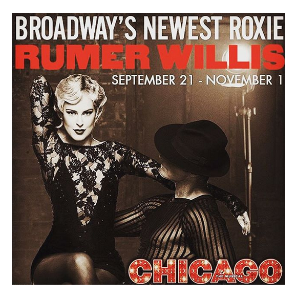Rumer Willis incarne Roxie Hart dans la comédie musicale Chicago qui se joue actuellement à Broadway / photo postée sur Instagram.
