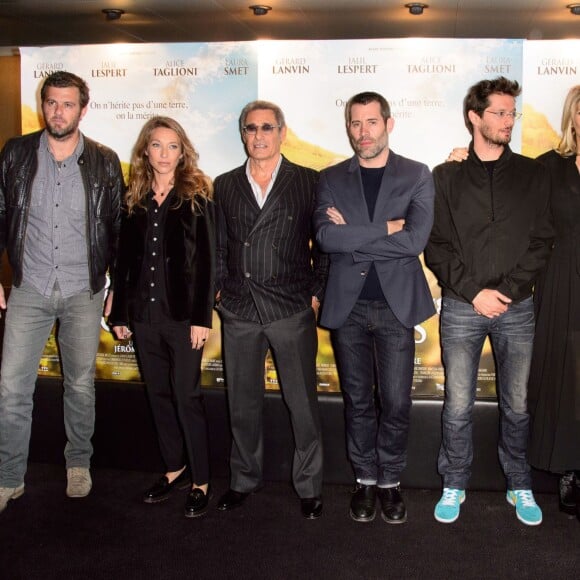 Lannick Gautry, Laura Smet, Gérard Lanvin, Jalil Lespert, Jérôme Le Maire, Alice Taglioni enceinte, Frédérique Tirmont - Avant-première du film "Premiers crus" à l'UGC Ciné Cité Bercy à Paris, le 21 septembre 2015.