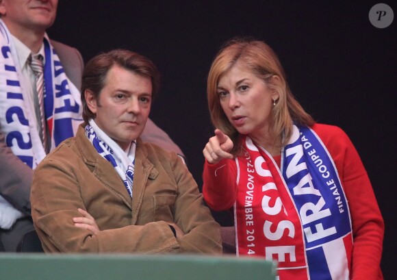 François Baroin et Michèle Laroque - People à la finale de la Coupe Davis au Stade Pierre Mauroy de Lille Métropole.
