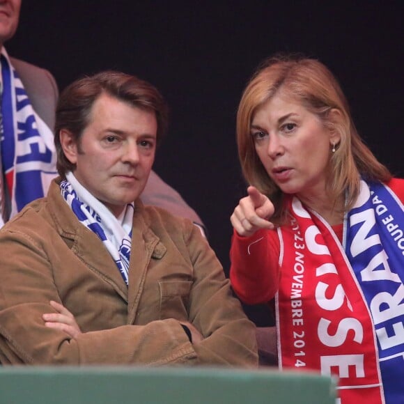 François Baroin et Michèle Laroque - People à la finale de la Coupe Davis au Stade Pierre Mauroy de Lille Métropole.