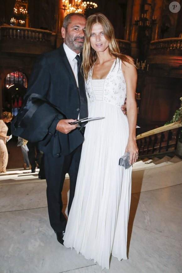 Malgosia Bela et son mari Jean-Yves Le Fur lors de la soirée de Gala de l'Opéra de Paris. Le 24 septembre 2015