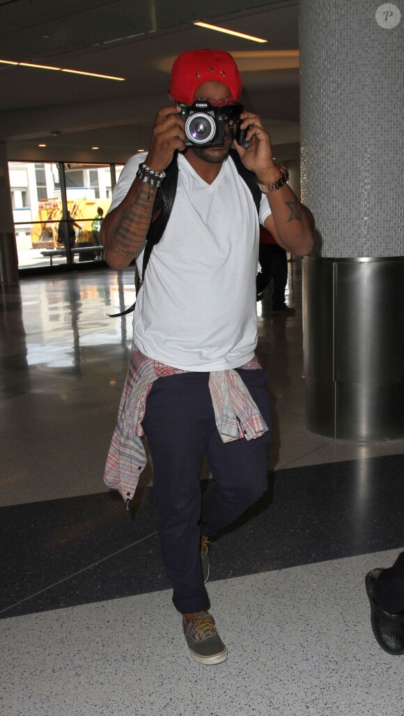 Columbus Short arrive à l'aéroport de Los Angeles, le 25 août 2014