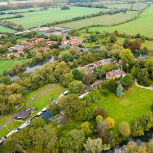 Exclusif - Vue aérienne de la maison de George Clooney et sa femme Amal Alamuddin à Sonning dans le comté de Berkshire, le 10 octobre 2014.