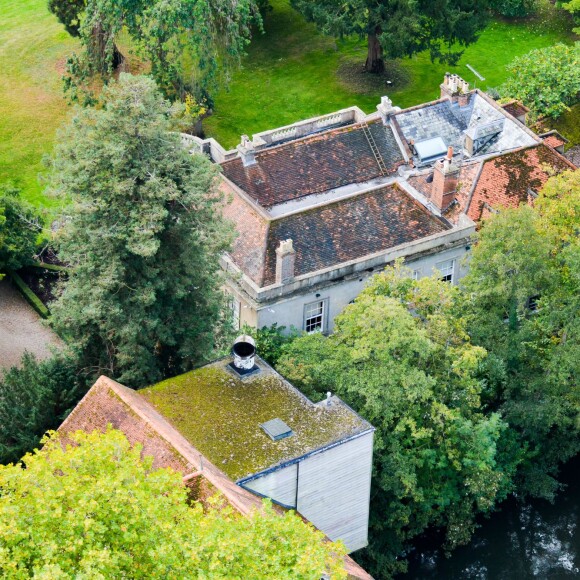 Exclusif - Vue aérienne de la maison de George Clooney et sa femme Amal Alamuddin à Sonning dans le comté de Berkshire, le 10 octobre 2014.