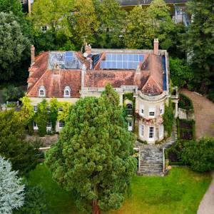 Exclusif - Vue aérienne de la maison de George Clooney et sa femme Amal Alamuddin à Sonning dans le comté de Berkshire, le 10 octobre 2014.