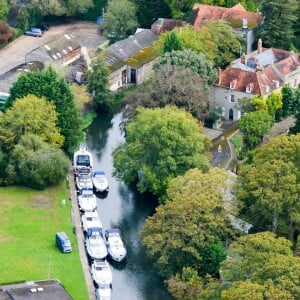 Exclusif - Vue aérienne de la maison de George Clooney et sa femme Amal Alamuddin à Sonning dans le comté de Berkshire, le 10 octobre 2014.