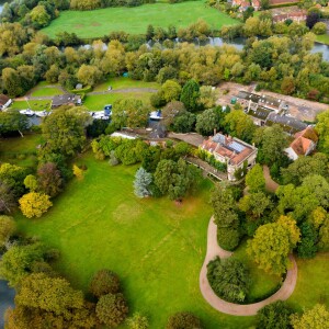 Exclusif - Vue aérienne de la maison de George Clooney et sa femme Amal Alamuddin à Sonning dans le comté de Berkshire, le 10 octobre 2014.