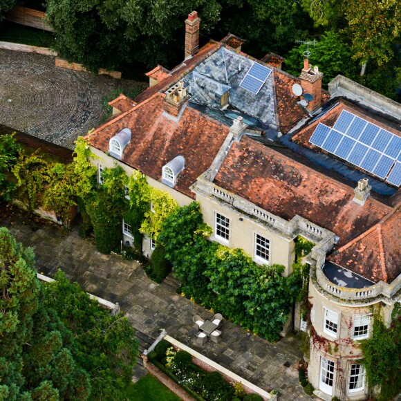 Exclusif - Vue aérienne de la maison de George Clooney et sa femme Amal Alamuddin à Sonning dans le comté de Berkshire, le 10 octobre 2014.