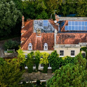 Exclusif - Vue aérienne de la maison de George Clooney et sa femme Amal Alamuddin à Sonning dans le comté de Berkshire, le 10 octobre 2014.