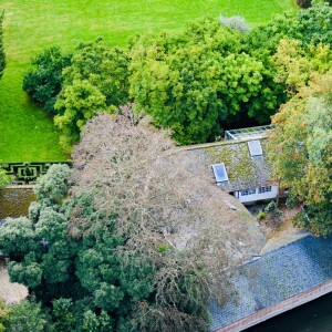 Exclusif - Vue aérienne de la maison de George Clooney et sa femme Amal Alamuddin à Sonning dans le comté de Berkshire, le 10 octobre 2014.