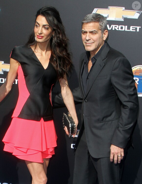 George Clooney et sa femme Amal Alamuddin Clooney à Los Angeles le 9 mai 2015