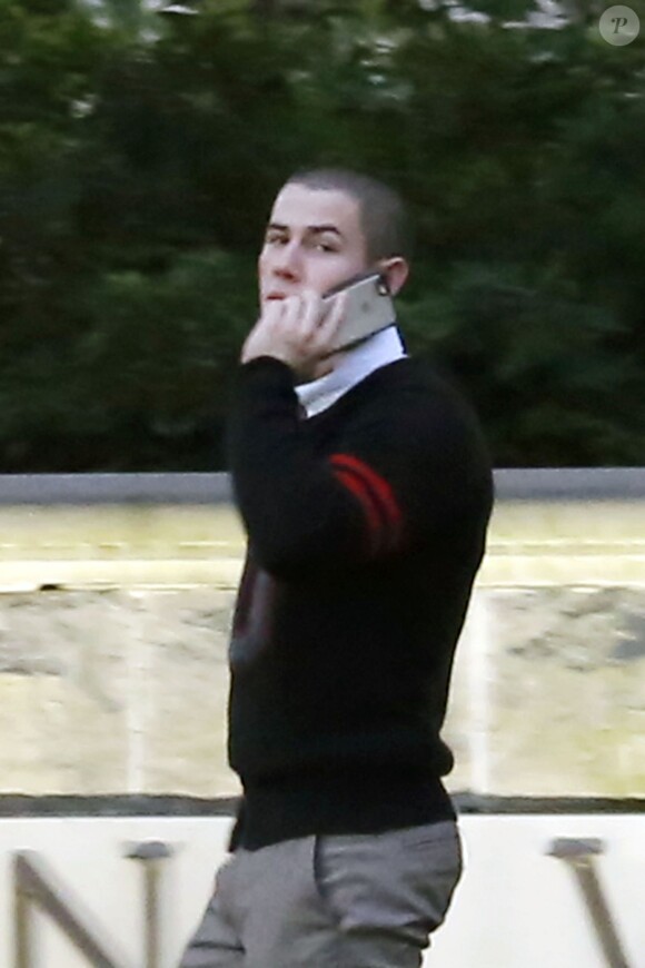 Exclusive - Nick Jonas sur le tournage de la série TV "Scream Queens" à la Nouvelle-Orléans le 17 septembre 2015