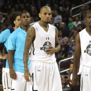 Chris Brown - People au match de basket Power 106 celebrity All-Star à Los Angeles le 20 septembre 2015.