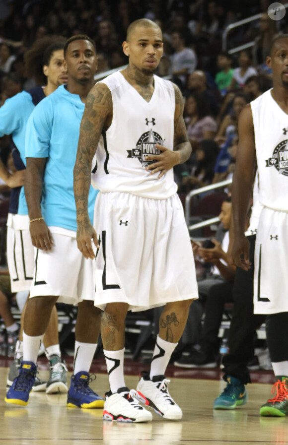 Chris Brown - People au match de basket Power 106 celebrity All-Star à Los Angeles le 20 septembre 2015.