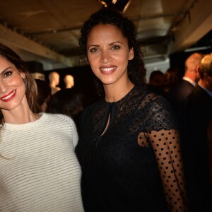 Ariadne Artiles (égérie de la marque Rochas) et Noémie Lenoir - Photocall de la soirée pour les 90 ans de la marque " Rochas" à Paris le 30 septembre 2015.