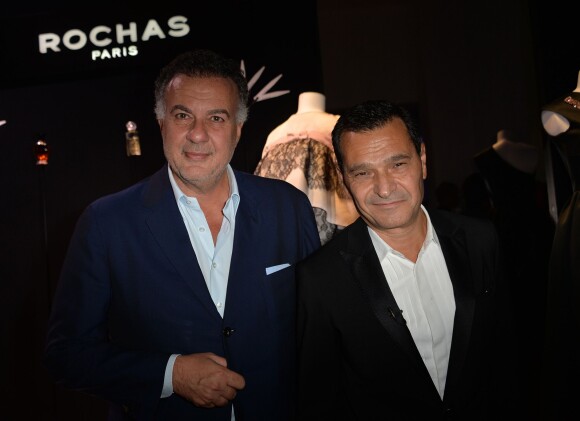 Philippe Bénacin (PDG d'Interparfums) et Jean Madar (Directeur général de Inter Parfums) - Photocall de la soirée pour les 90 ans de la marque " Rochas" à Paris le 30 septembre 2015.