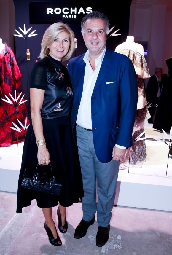 Jean Madar et sa femme catherine - Soirée pour les 90 ans de la marque " Rochas" à Paris le 30 septembre 2015.