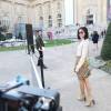 Leigh Lezark arrive au Grand Palais pour assister au défilé Chloé (collection printemps-été 2016). Paris, le 1er octobre 2015.