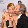 Kate Winslet et son ex-mari Sam Mendes aux Golden Globe Awards à Los Angeles, le 11 janvier 2009.