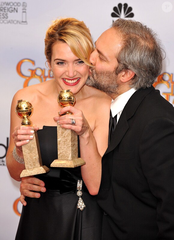 Kate Winslet et son ex-mari Sam Mendes aux Golden Globe Awards à Los Angeles, le 11 janvier 2009.