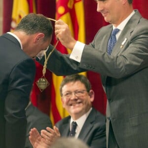 Le roi Felipe VI d'Espagne remettait le 2 octobre 2015 les prix Roi Jaime Ier lors d'une cérémonie à Valence