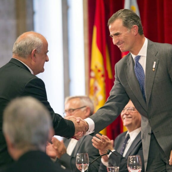 Le roi Felipe VI d'Espagne remettait le 2 octobre 2015 les prix Roi Jaime Ier lors d'une cérémonie à Valence