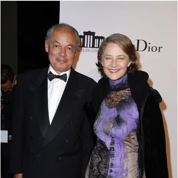 Décès de Jean-Noël Tassez - Charlotte Rampling & son compagnon Jean Noel Tassez Soiree d'inauguration de la Cite du Cinema à Saint Denis, en France, le 21 septembre 2012.