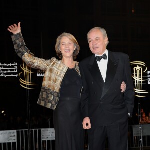 Charlotte Rampling et son compagnon Jean-Noël Tassez à Marrakech, le 3 décembre 2010.