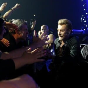 Photo Exclusive - Johnny Hallyday au palais Nikaia, premier concert de sa tournée "Rester Vivant" à Nice, le 2 octobre 2015.