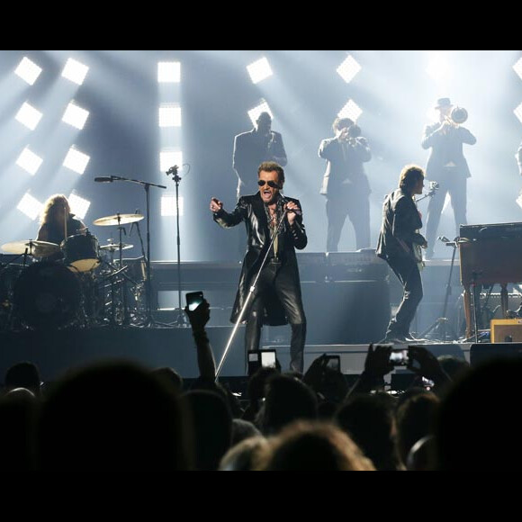 Photo Exclusive - Johnny Hallyday au palais Nikaia, premier concert de sa tournée "Rester Vivant" à Nice, le 2 octobre 2015.